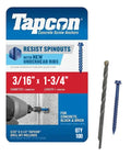 Tapcon 3/16' x 1-3/4' Hex Head Betonankerschrauben 3141407 | 100 Pack | Bohrer inklusive