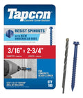 Tapcon 3/16' x 2-3/4' Hex Head Betonankerschrauben 3145407 | 100 Pack | Bohrer inklusive