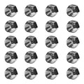 7/16-20 Zinkplattierte offene Eicheln-N¨¹sse | 3/4' Hex, 20 Stk. (BCP1075)