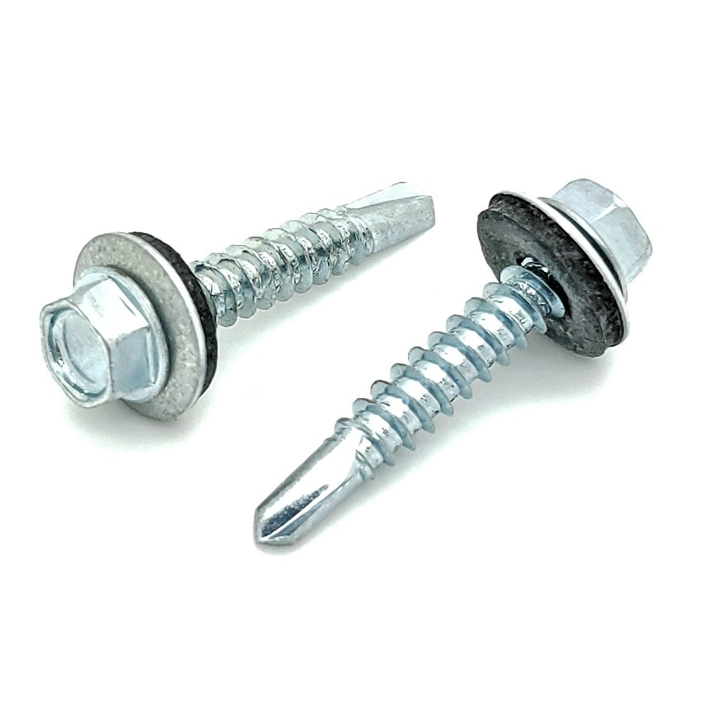 #12 x 1-1/4' Zink Hex Kopf Dachschrauben w / Bonded EPDM Unterlegscheibe, 100 Stk. (BCP1096)