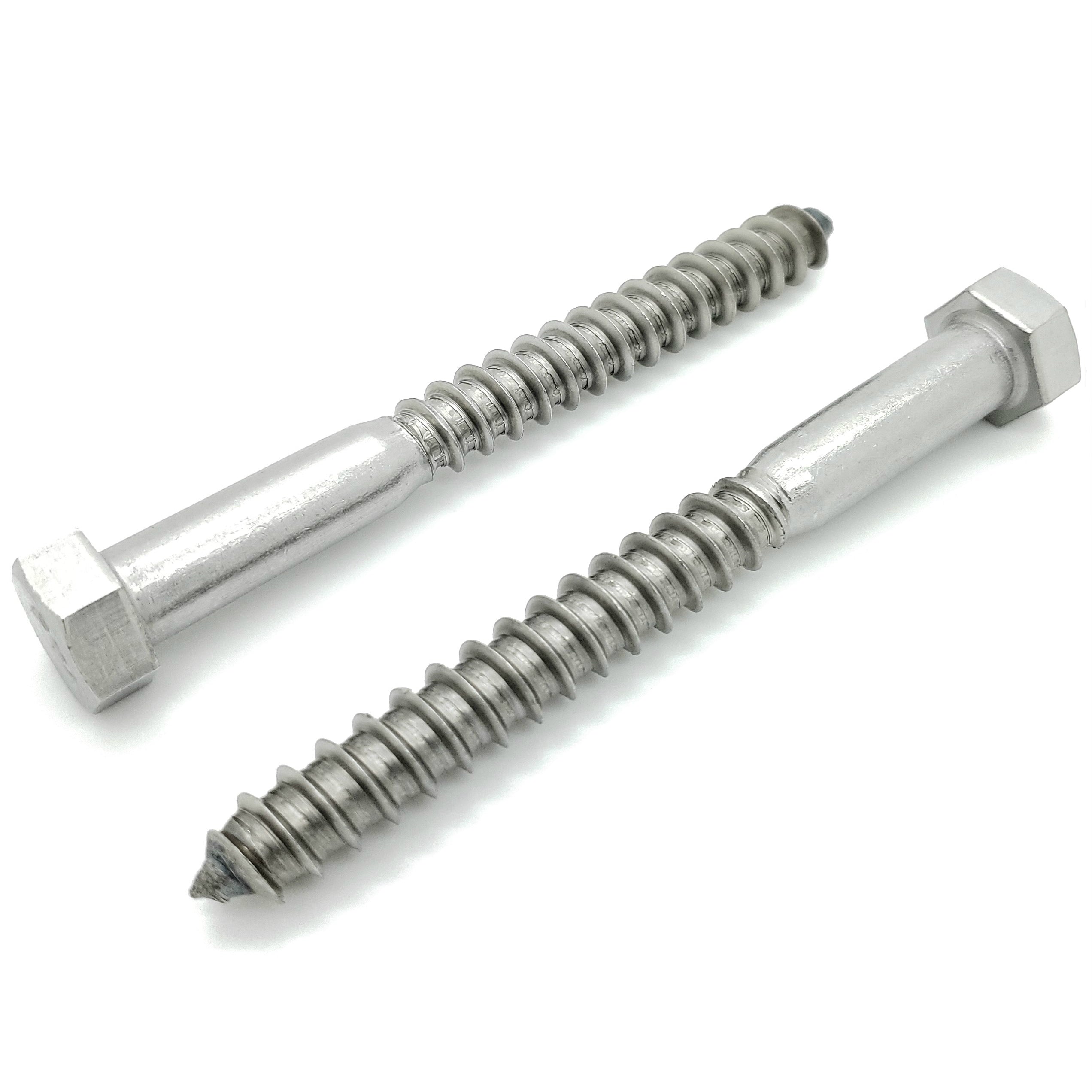 3/8' x 3-1/2' 304 Edelstahl Hex Lag Bolt Schrauben, 50 Stk. (BCP1182)