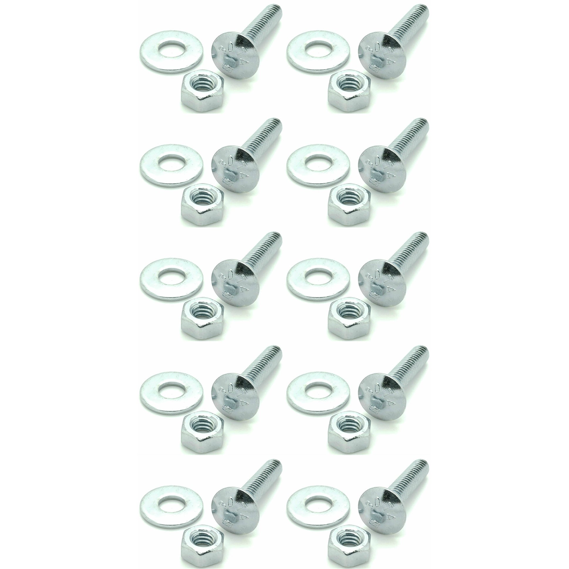 1/4-20 x 1-1/4' Lange Trageschrauben Set w / Nuts & Washers, 10 Stk. (BCP279)