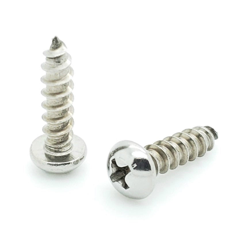 #10 x 3/4' Round Head 304 Stainless Phillips Head Wood Screws, 100 Stk. (BCP694)