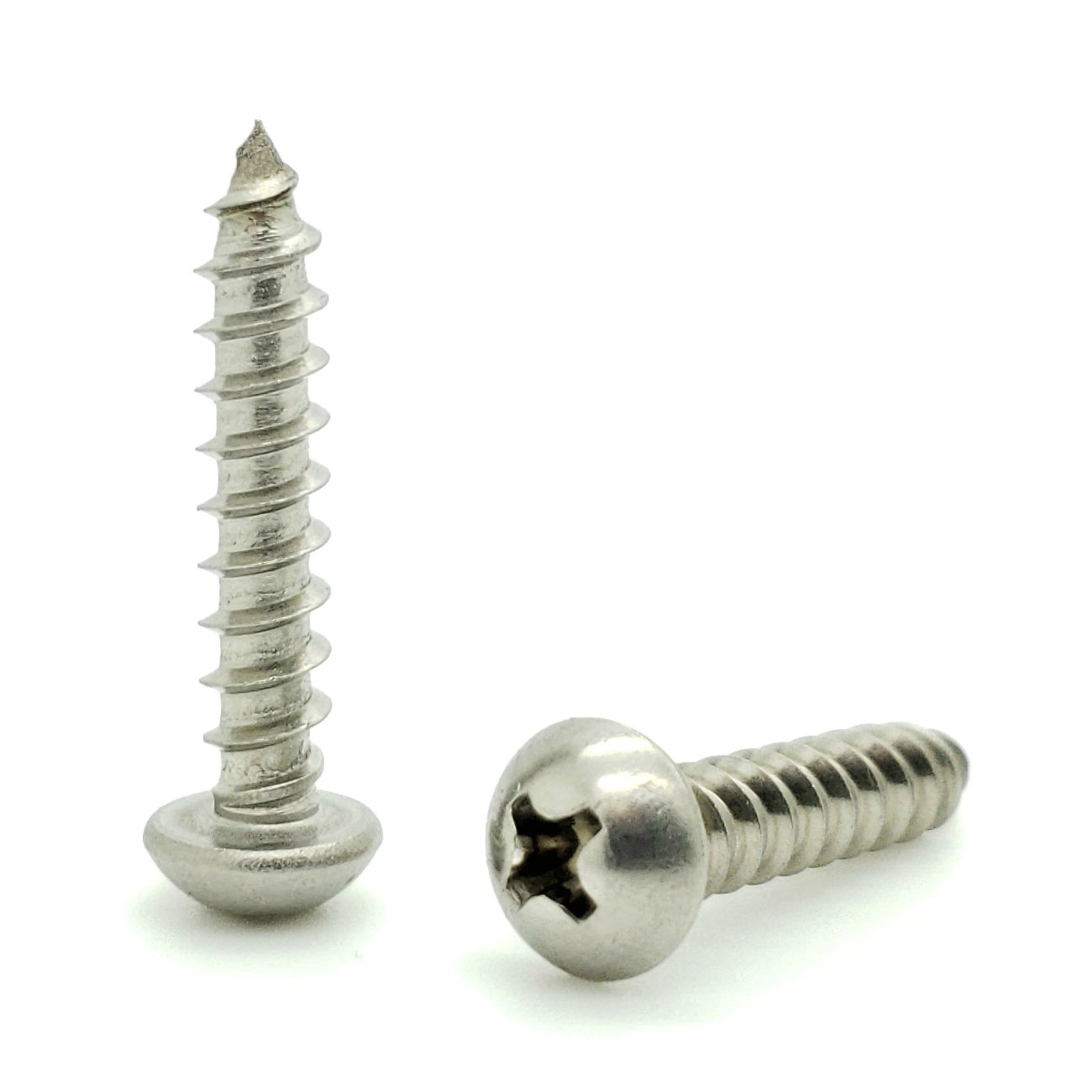 #10 x 1' Round Head 304 Stainless Phillips Head Wood Screws, 100 Stk. (BCP789)
