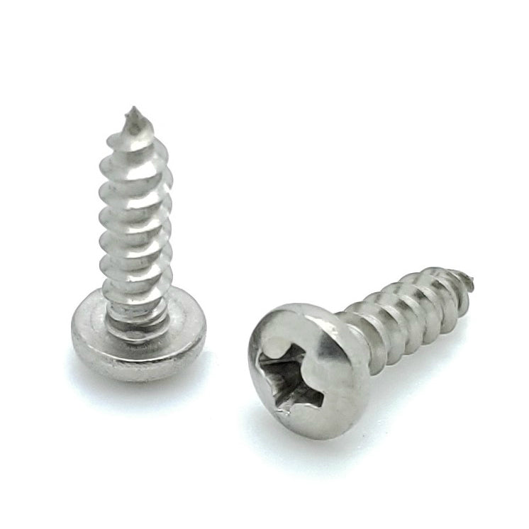 #6 x 1/2' 304 Stainless Steel Phillips Pan Head Wood Screws, 100 Stk. (BCP600)