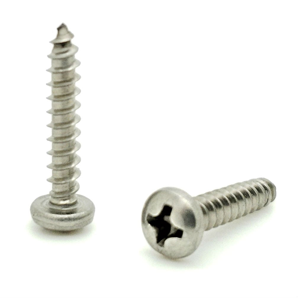 #6 x 3/4' 304 Stainless Steel Phillips Pan Head Wood Screws, 300 Stk. (BCP781)