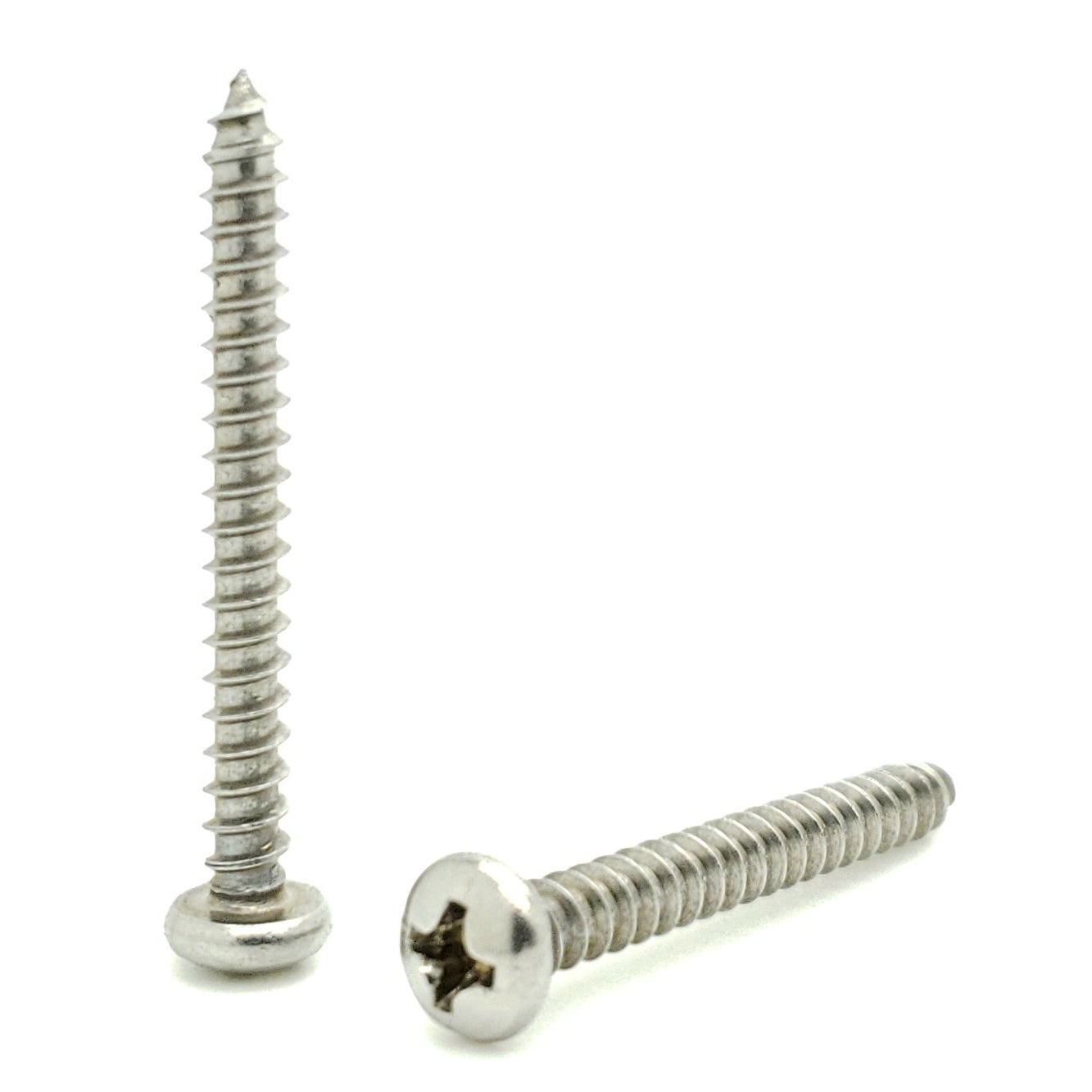 #6 x 1-1/4' 304 Stainless Steel Phillips Pan Head Wood Screws, 100 Stk. (BCP604)