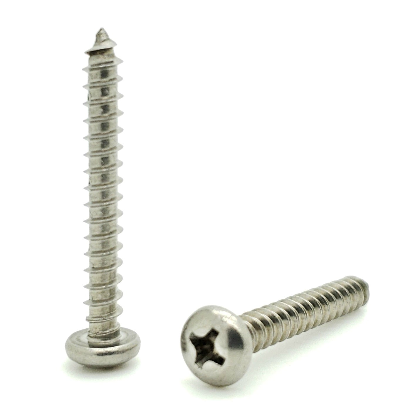 #8 x 1-1/4' 304 Stainless Steel Phillips Pan Head Wood Screws, 100 Stk. (BCP796)