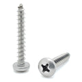 #10 x 1-1/4' 304 Stainless Steel Phillips Pan Head Wood Screws, 100 Stk. (BCP714)