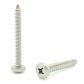 #10 x 1-1/2' 304 Stainless Steel Phillips Pan Head Wood Screws, 100 Stk. (BCP777)