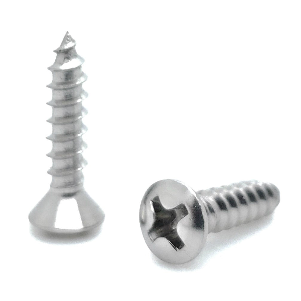 300 Stk. #6 x 5/8' Oval Head 304 Stainless Phillips Head Wood Screws (BCP721)