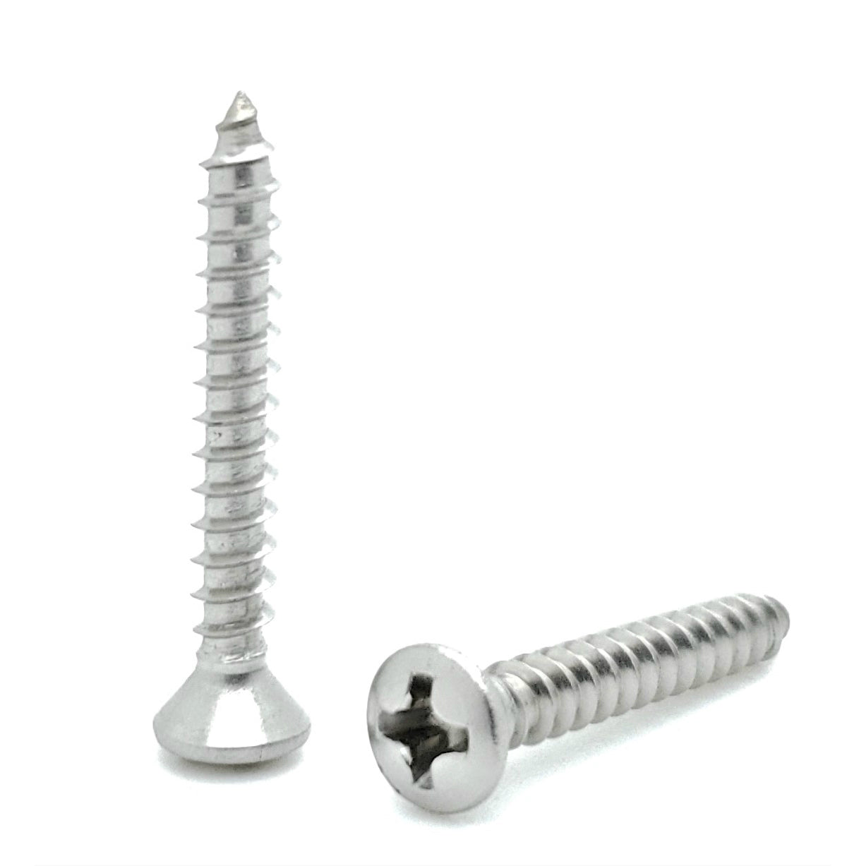 300 Stk. #6 x 1' Oval Head 304 Stainless Phillips Head Wood Screws (BCP708)