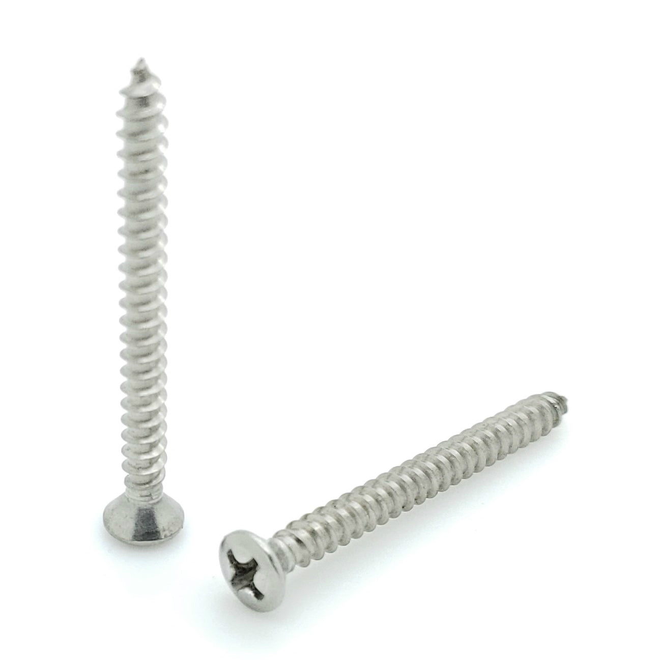 #6 x 1-1/2' Oval Head 304 Stainless Phillips Head Wood Screws, 100 Stk. (BCP695)