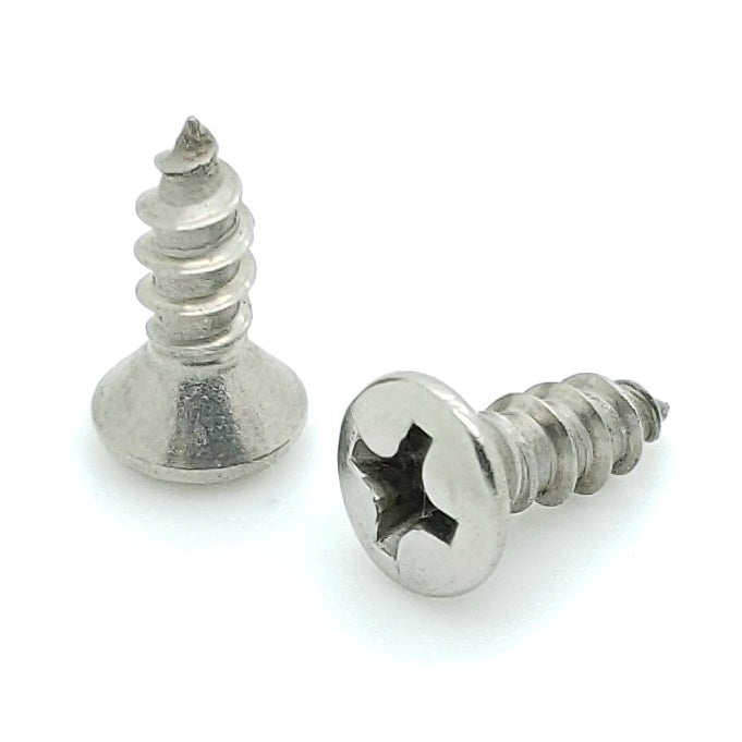300 Stk. #8 x 1/2' Oval Head 304 Stainless Phillips Head Wood Screws (BCP699)