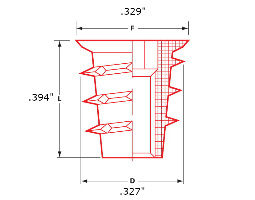 #8-32 Zink Hex Flansche Einlegegeschirr f¨¹r Holz | .394 'L?nge, 100 Stk. (BCP893)