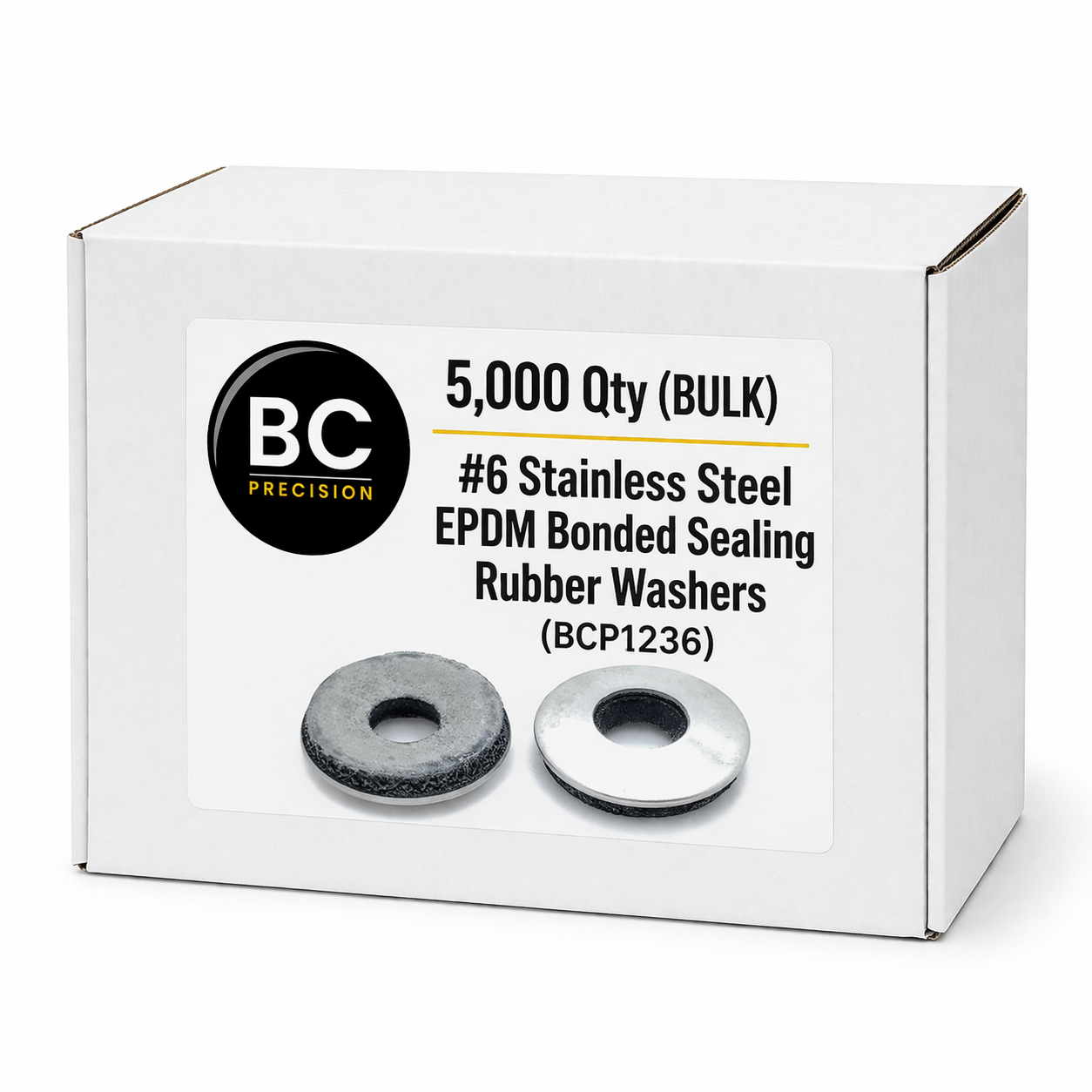 5.000 Stk. (BULK) #6 Edelstahl-EPDM-Gummiw?scher mit Klebebindung (BCP1236)