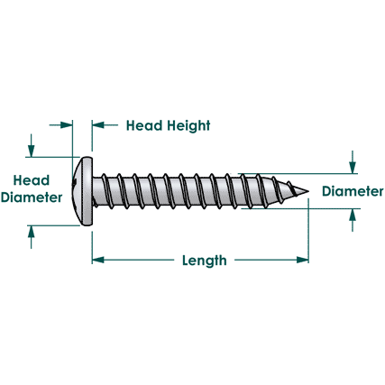 #6 x 1-1/4' Zink Phillips Pan Head Wood Screws, 1000 Stk. (BCP399)