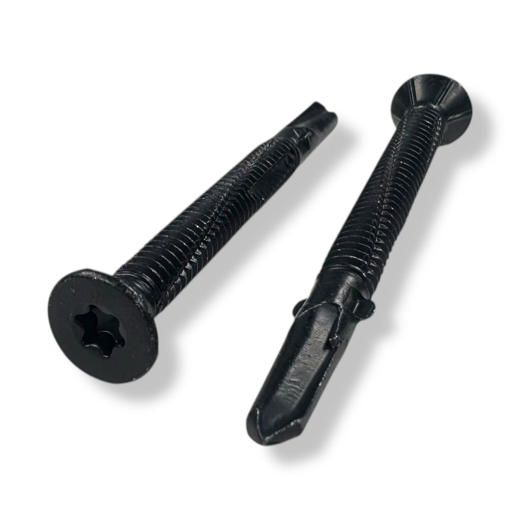 300 Pack (BULK) - 1/4-20 x 2-3/4 Reamer Tek Wood-to-Metal Screws - Black Ruspert Coated - T27 Torx (BCP1249)
