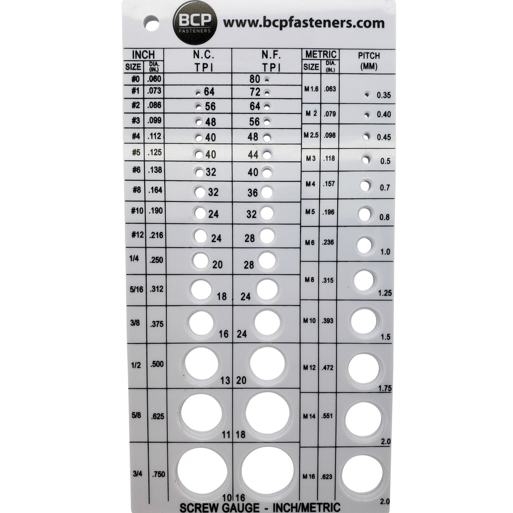 Schraubenfadenmesser | Metrisch und SAE | Empfiehlt Bohrer Bit & Tap Size (BCP675)