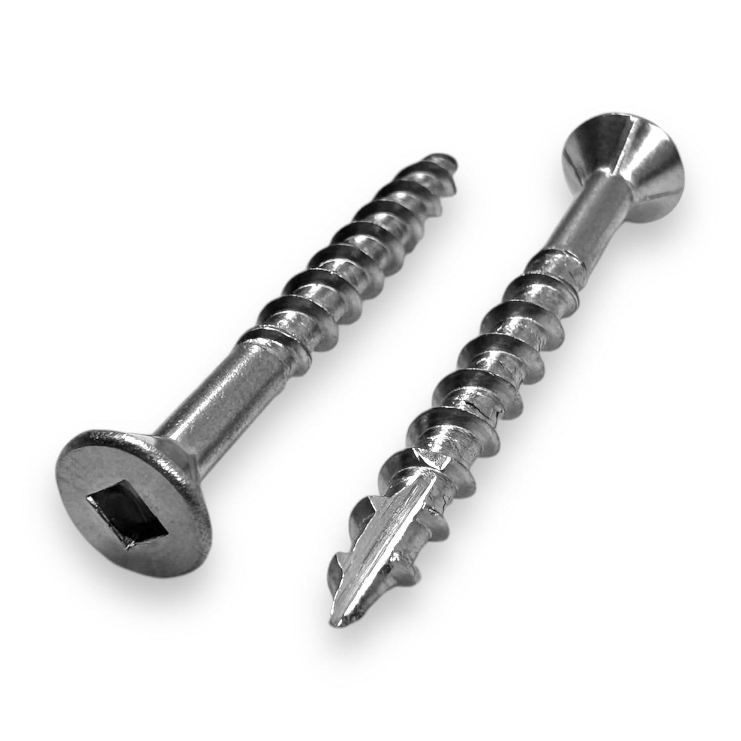 #8 x 1-5/8' Edelstahlzaun & Deck Schrauben - Square Drive Typ 17, 100 Stk. (BCP210)