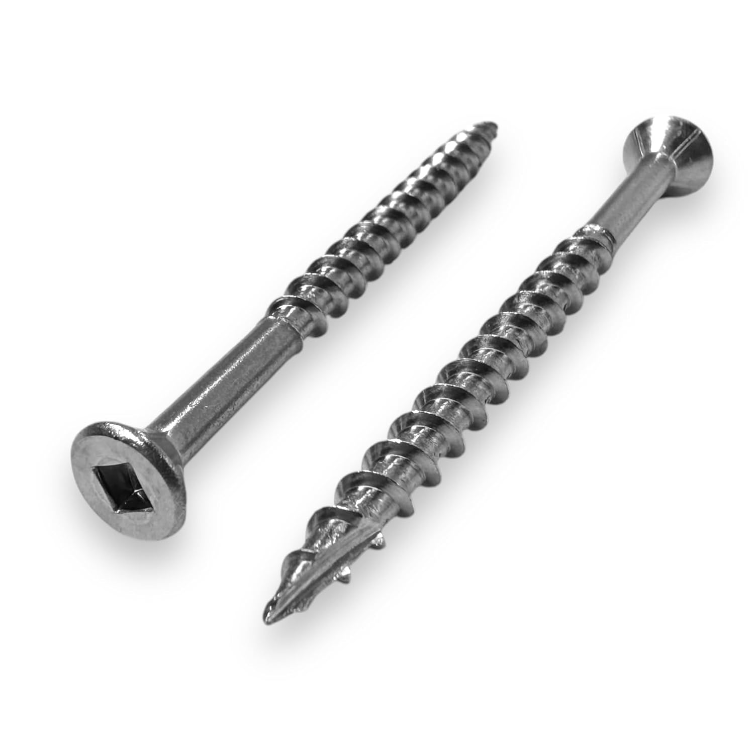 #8 x 2-1/2' Edelstahlzaun & Deck Schrauben - Square Drive Typ 17, 100 Stk. (BCP212)