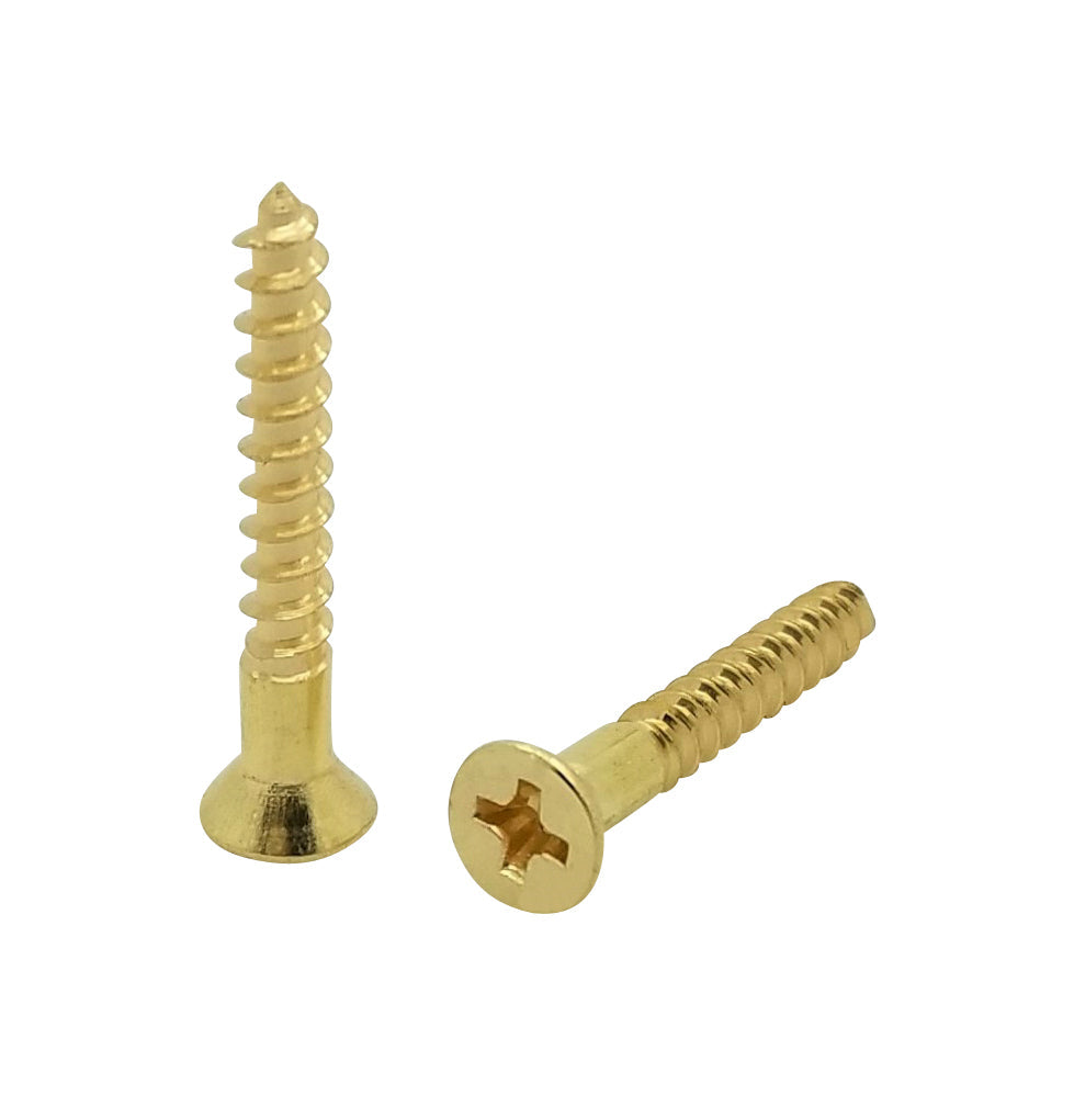 #6 x 1' Flat Head Solid Messing Phillips Head Wood Screws, 200 Stk. (BCP152)